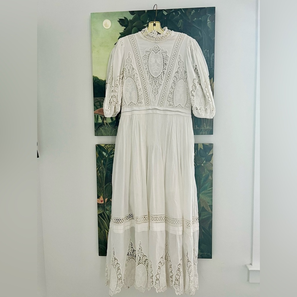 Anthropologie Ivory Lace Maxi Dress - Picture 4 of 16